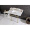 Kingston Brass 36 Carrara Marble Console Sink with Brass Legs, Marble WhiteBrushed Brass LMS3630MBSQ7 - alternate 4